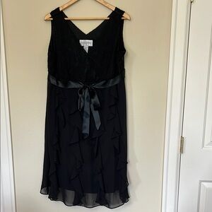 Jessica Howard Black Midi Dress with Satin Bow